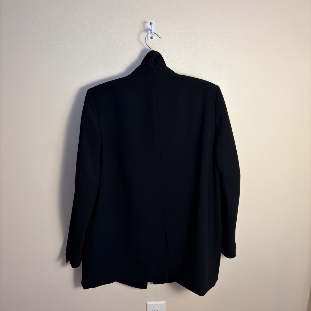 Zara Blazer Women L Black Double Breasted Peak Lapel Long Sleeve Professional - Picture 6 of 8